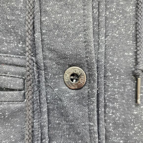 Vintage Fox Racing Jacket Women L Black Speckled Knit Button Front Hooded Casual - Picture 5 of 13